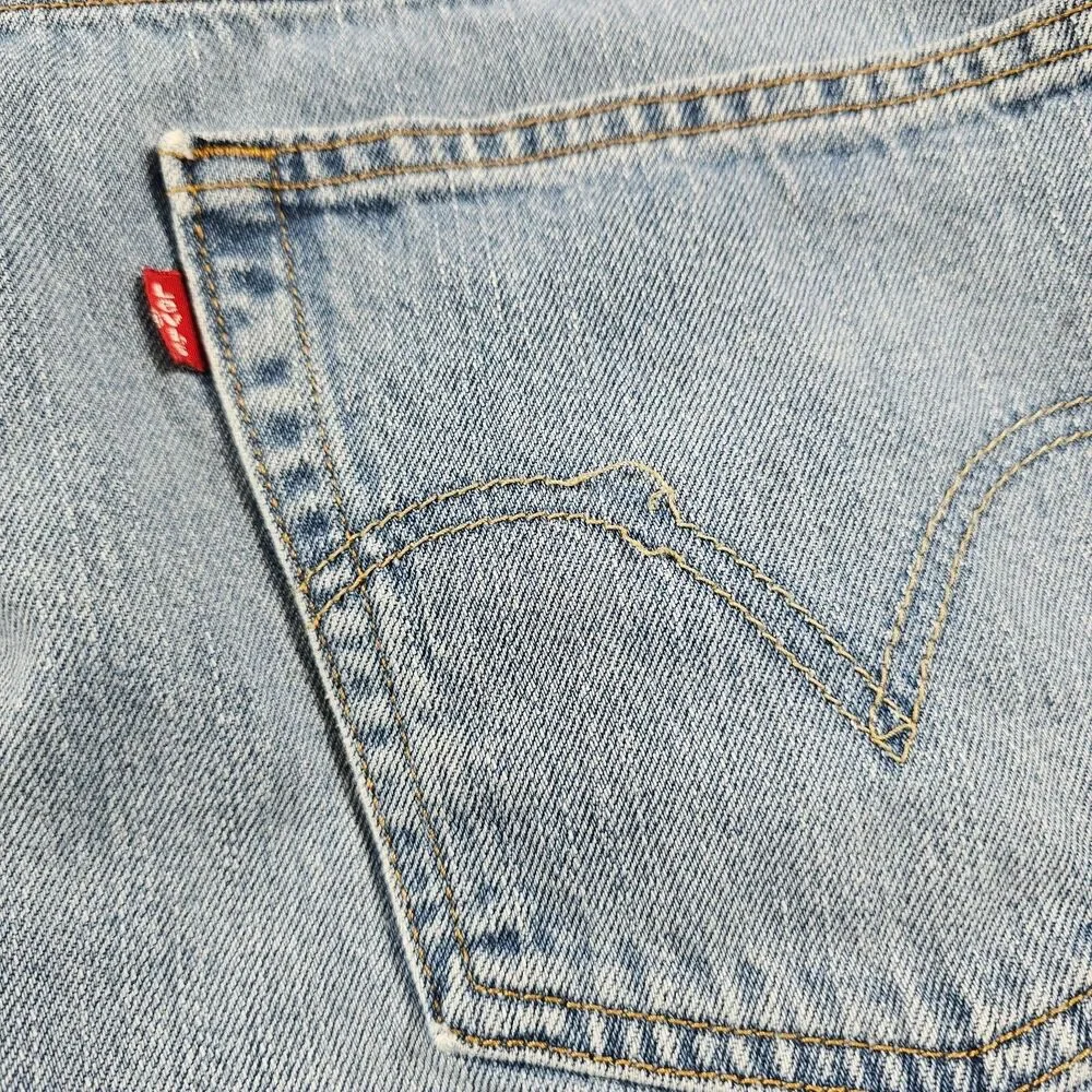 Levis 505 Jeans Mens 38x28 Blue Denim Regular Straight Grunge Y2K Vintage Casual